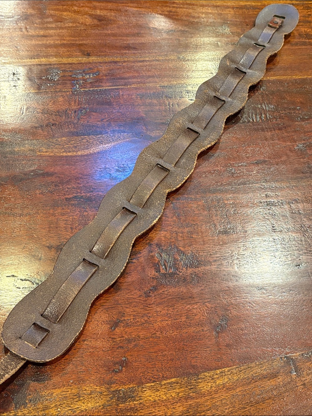 Vintage Ralph Lauren 90s Western Wide Brown Leather Concho Belt size Large - Picture 14 of 15